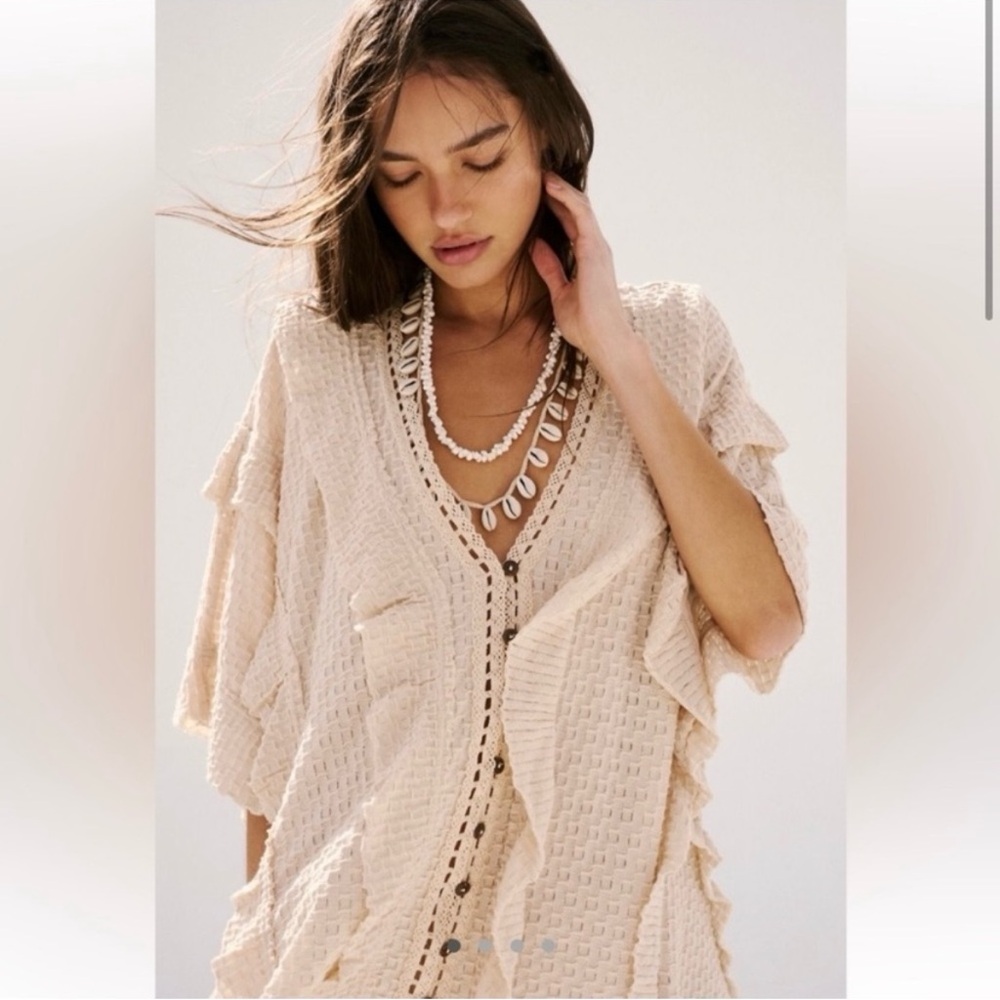 Free People Beach Flora Tunic, a billowy, bohemian-style top. - Picture 3 of 8